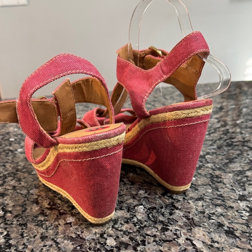 Franco Sarto red espadrilles Wedge Sandals 10 - Picture 6 of 15